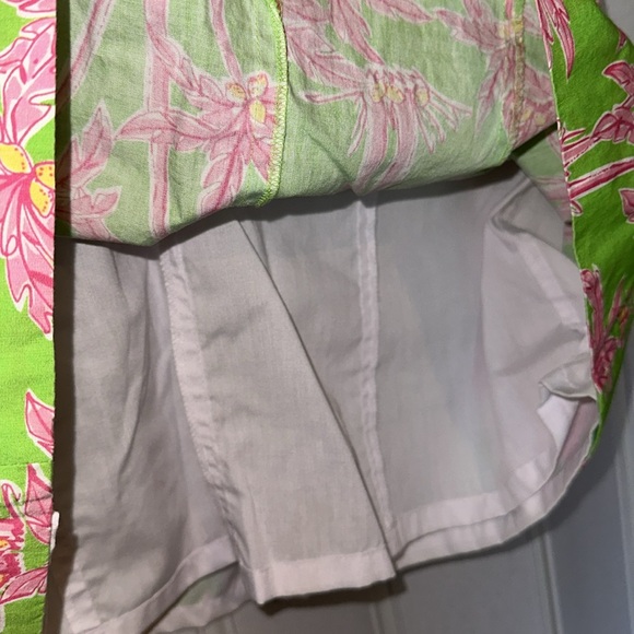 VINTAGE LILLY PULITZER PINK & GREEN PALM TREE COTTON SUMMER DRESS SZ 6 - Picture 6 of 7